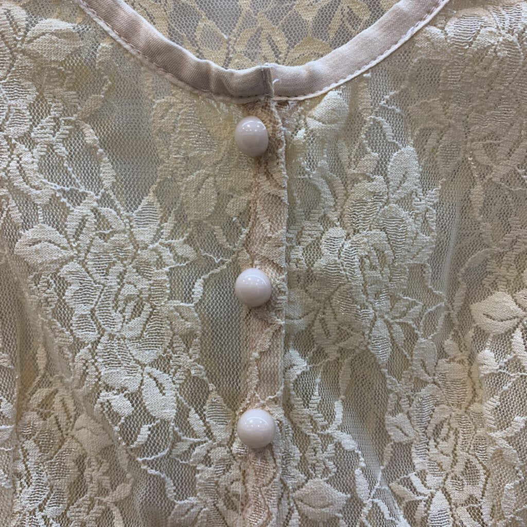 Shirt: Sleeveless Lace Button Up Ruffle