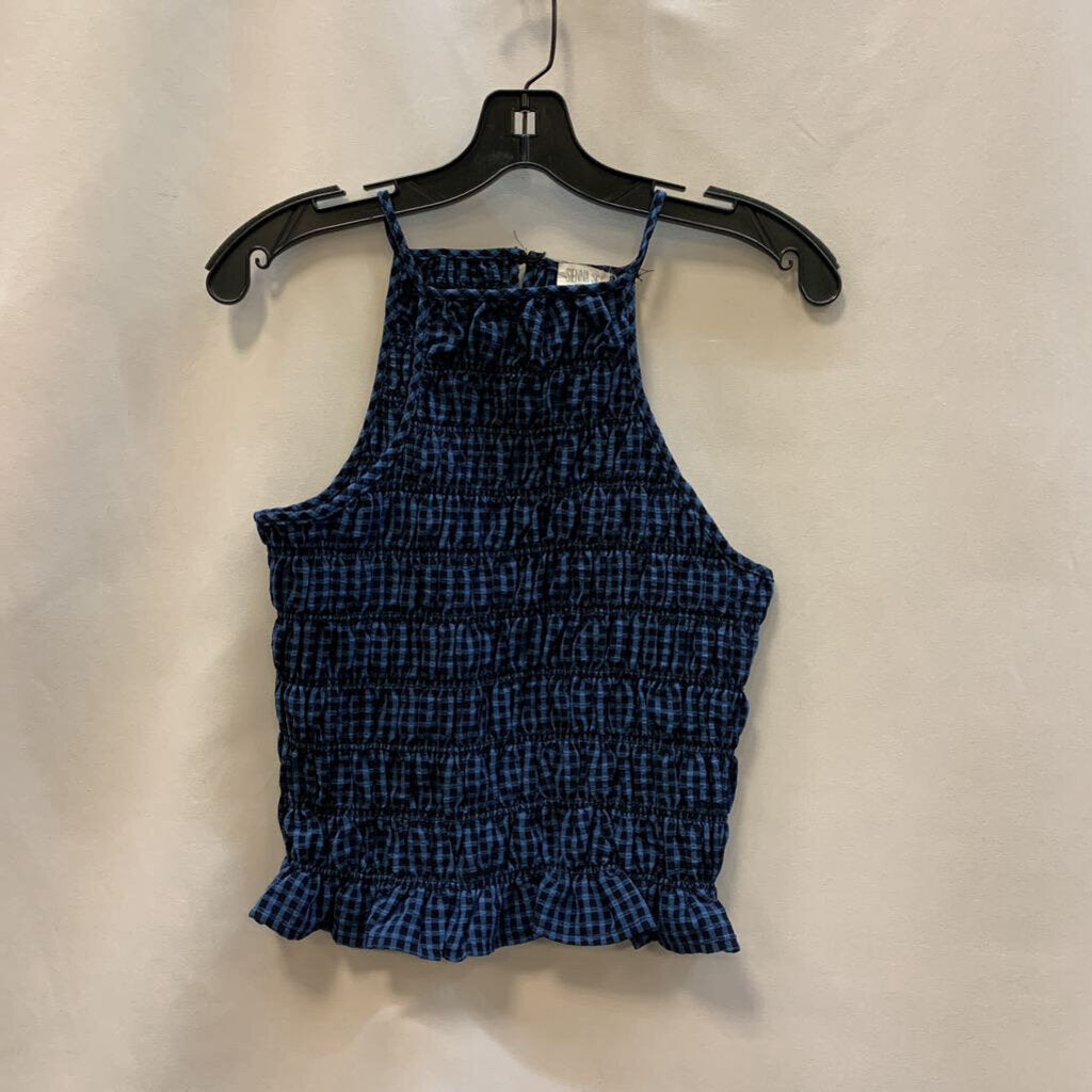 Shirt: Sleeveless Ruche Gingham