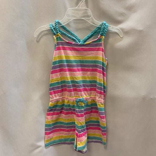 Romper: Rainbow Striped Tank Top