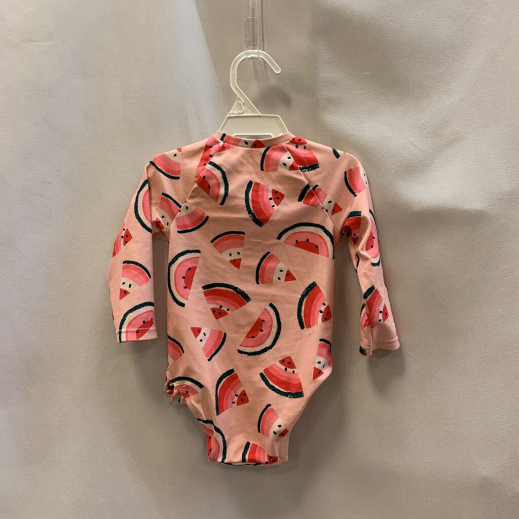 Swim Suit: Long Sleeve Watermelon Zip
