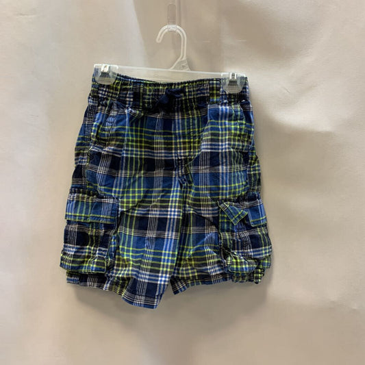 Shorts: Plaid Cargo with Stretchy Waist