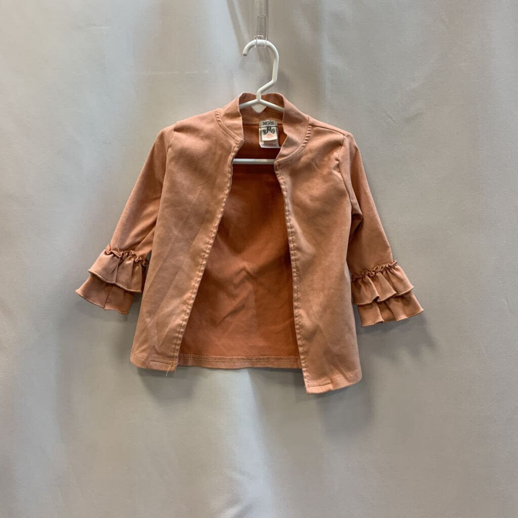 Jacket: Suede Ruffle Sleeve