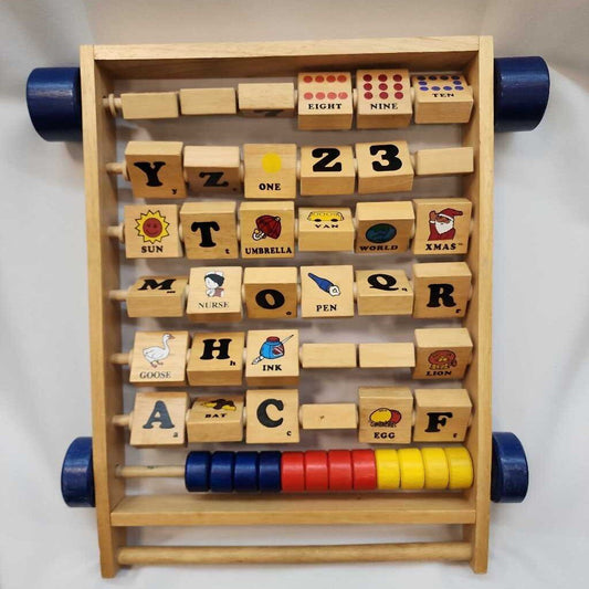 Wooden Flip Alphabet/Abacus