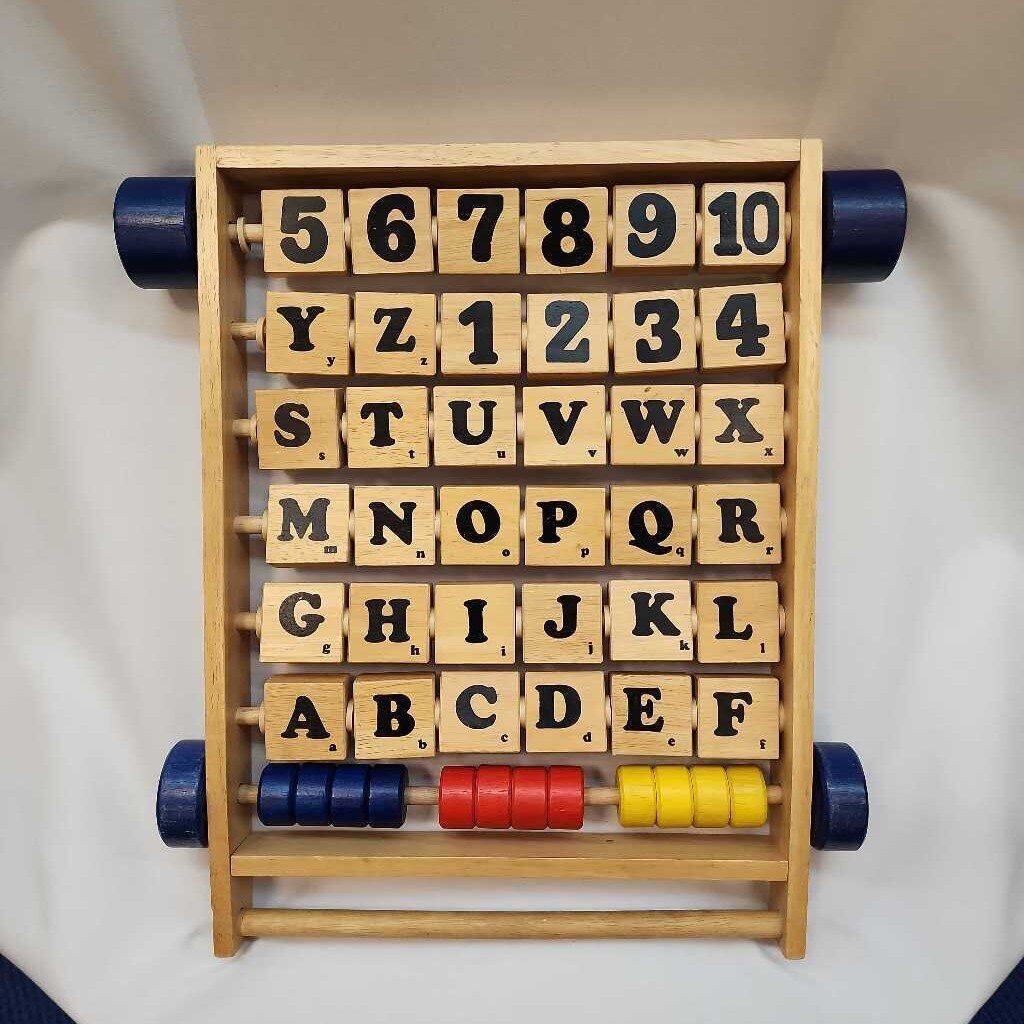 Wooden Flip Alphabet/Abacus