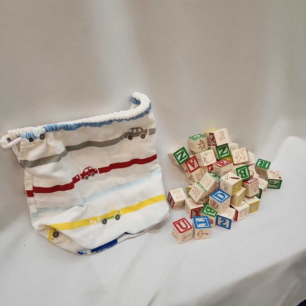 50pc 1in Wooden Alphabet/Number Blocks