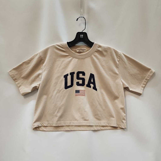 Shirt: USA Crop Flag Short Sleeve