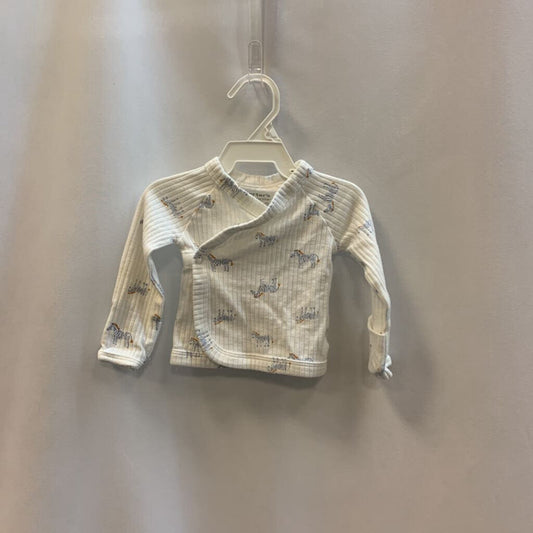 Shirt: Zebra Fold-Over Mit Cuff Wrap