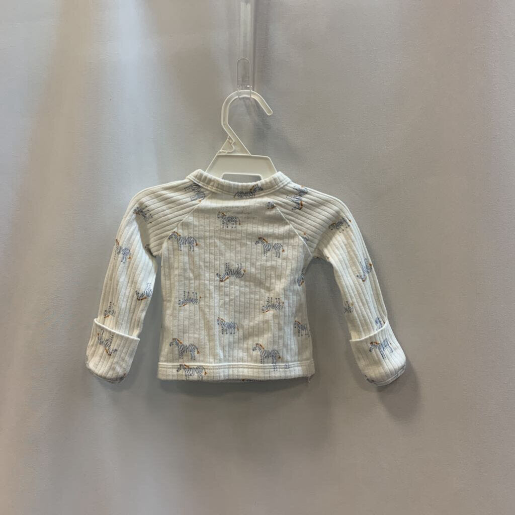 Shirt: Zebra Fold-Over Mit Cuff Wrap
