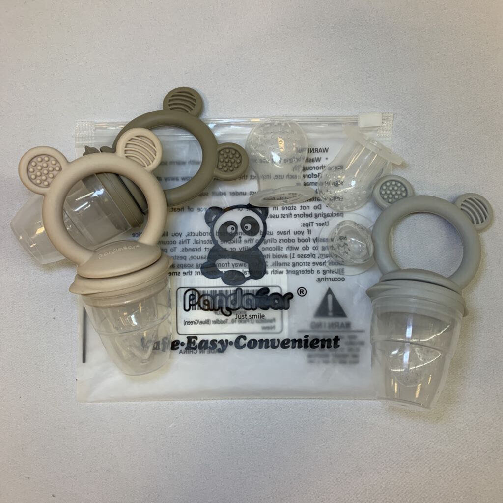 3 Pk Silicone Teething/Food Feeder