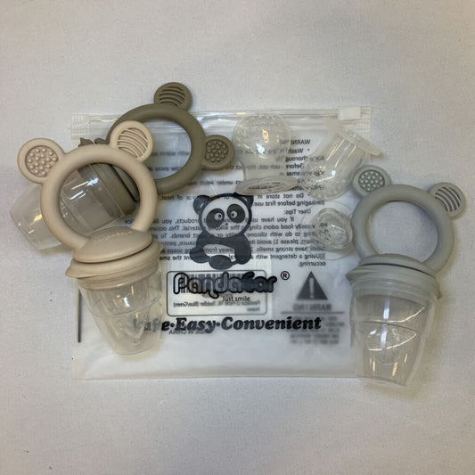 3 Pk Silicone Teething/Food Feeder