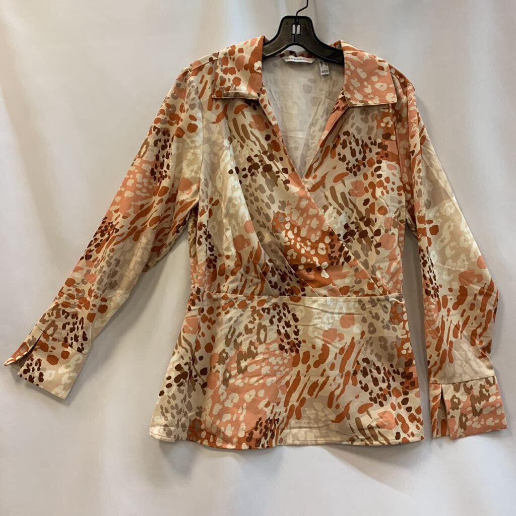 Shirt: Woven Animal Print Peplum