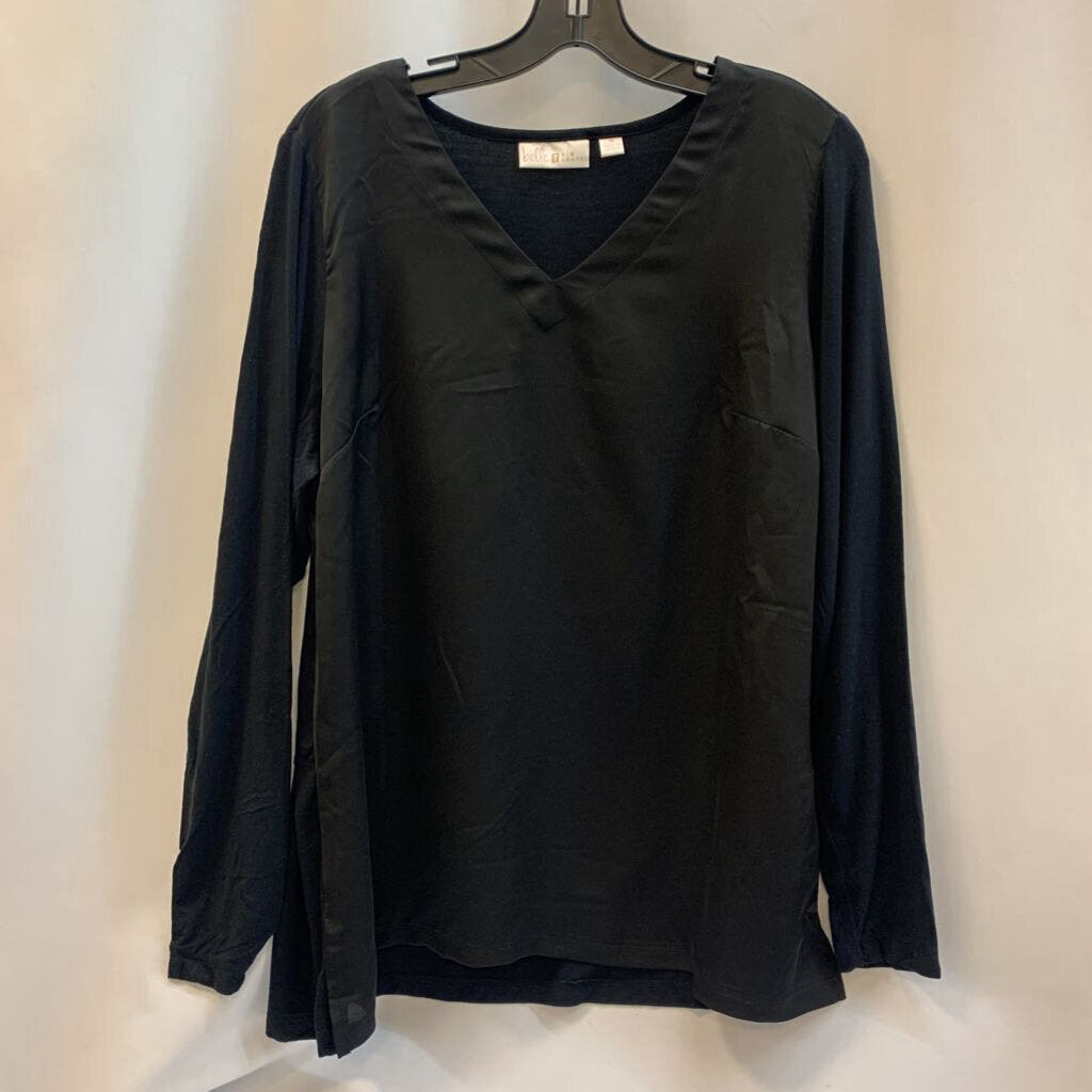 Shirt: V-Neck Sateen Long Sleeve