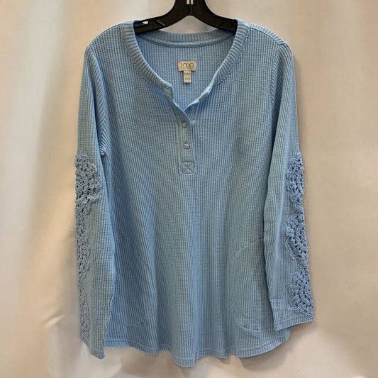 Shirt: Lace Sleeve Long Sleeve Waffle
