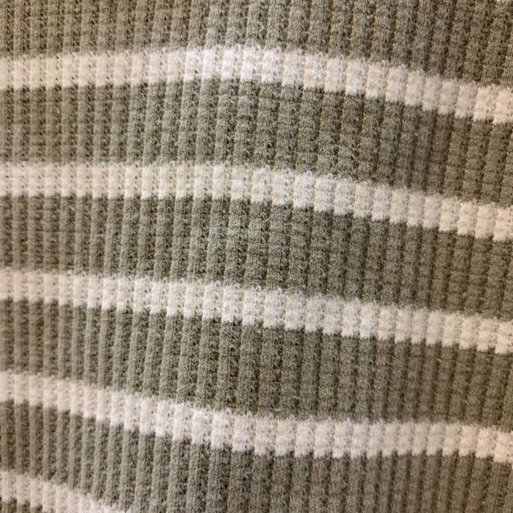 Shirt: Striped Quarter Sleeve Thermal Knit