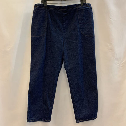 Pants: Dark Wash Flat Front Jeans