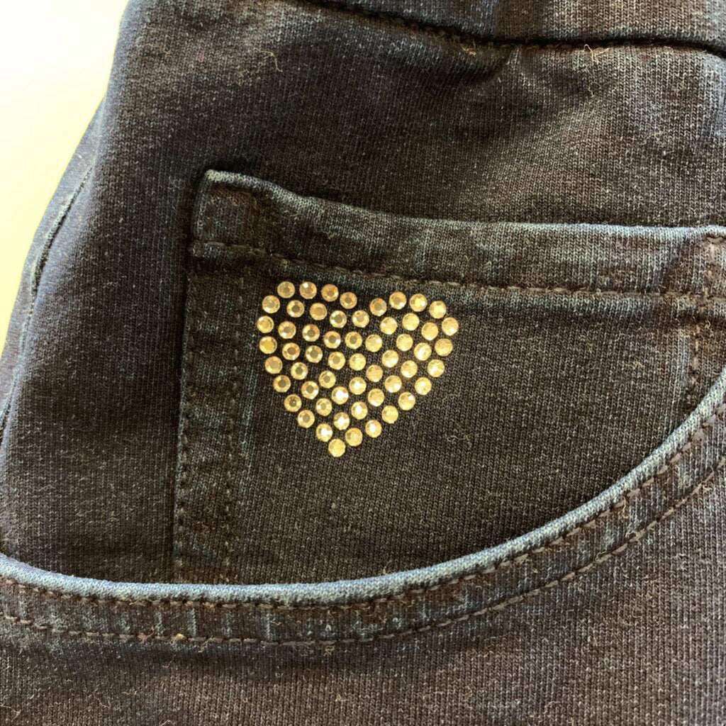 Pants: Heart Rhinstone Pull-On Jeans