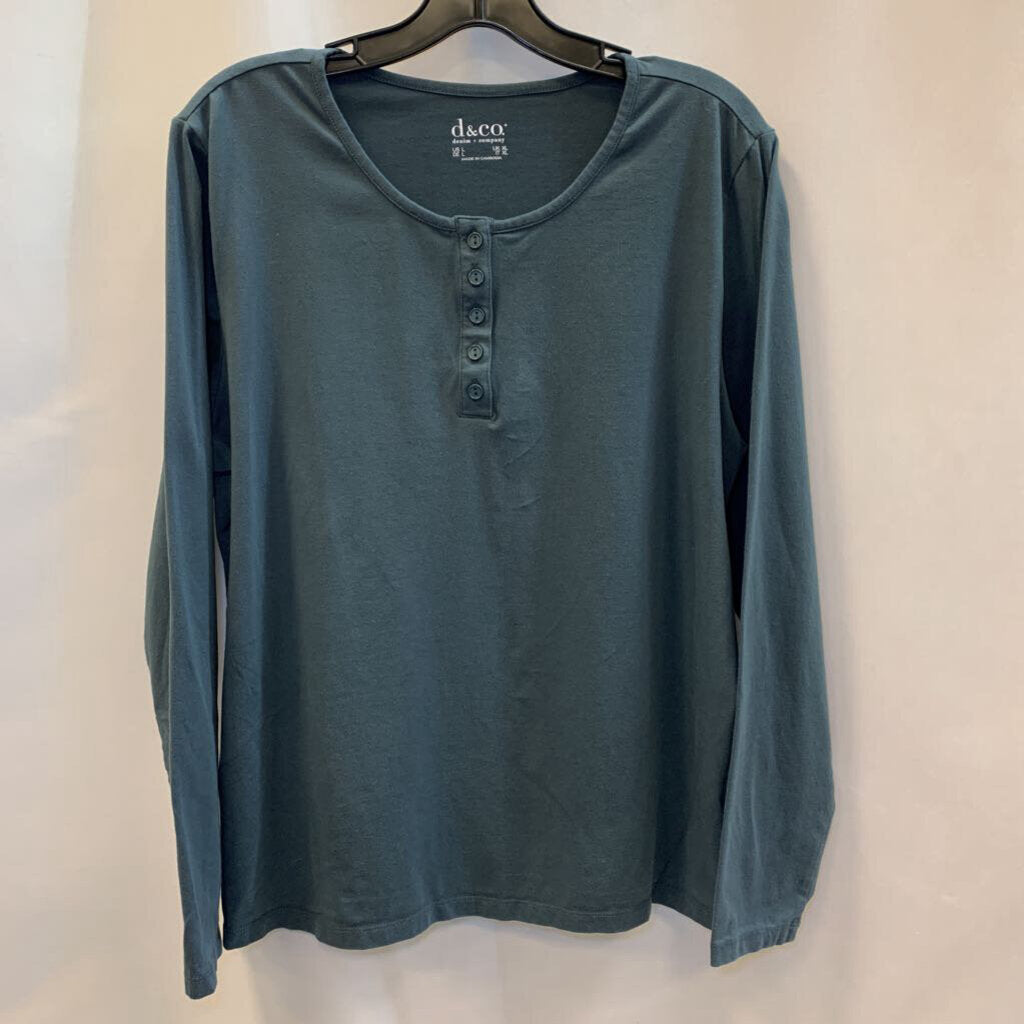 Long Sleeve Shirt: Crew neckline, five-button placket