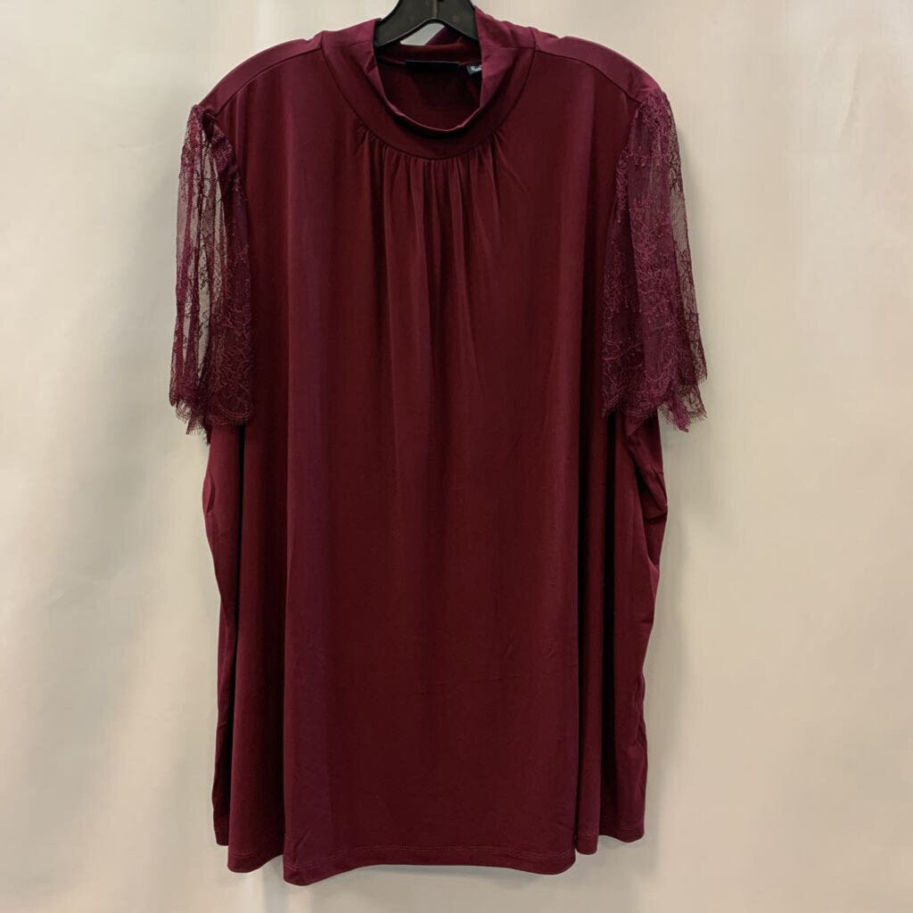 Shirt: Lace Sleeve Mock Turtle Neck