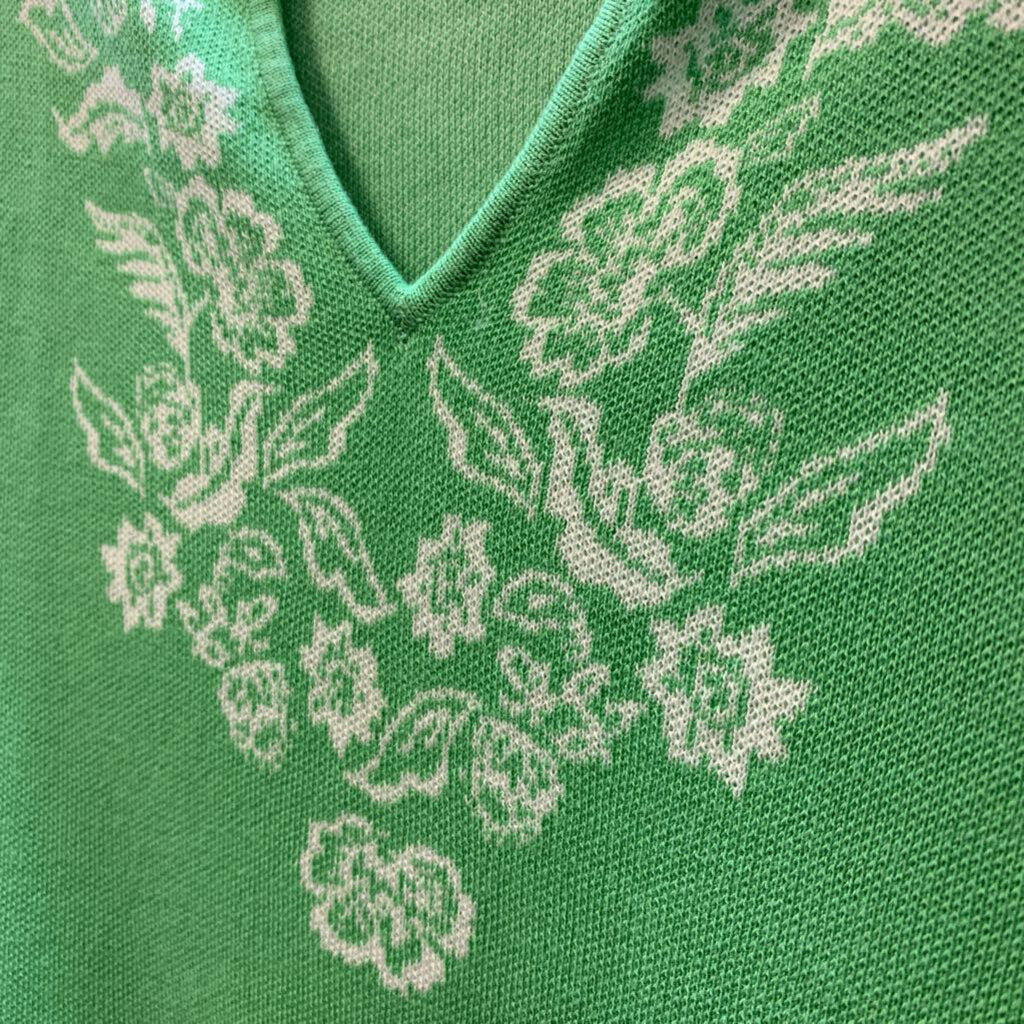 Sweater: Split Neck Jacquard