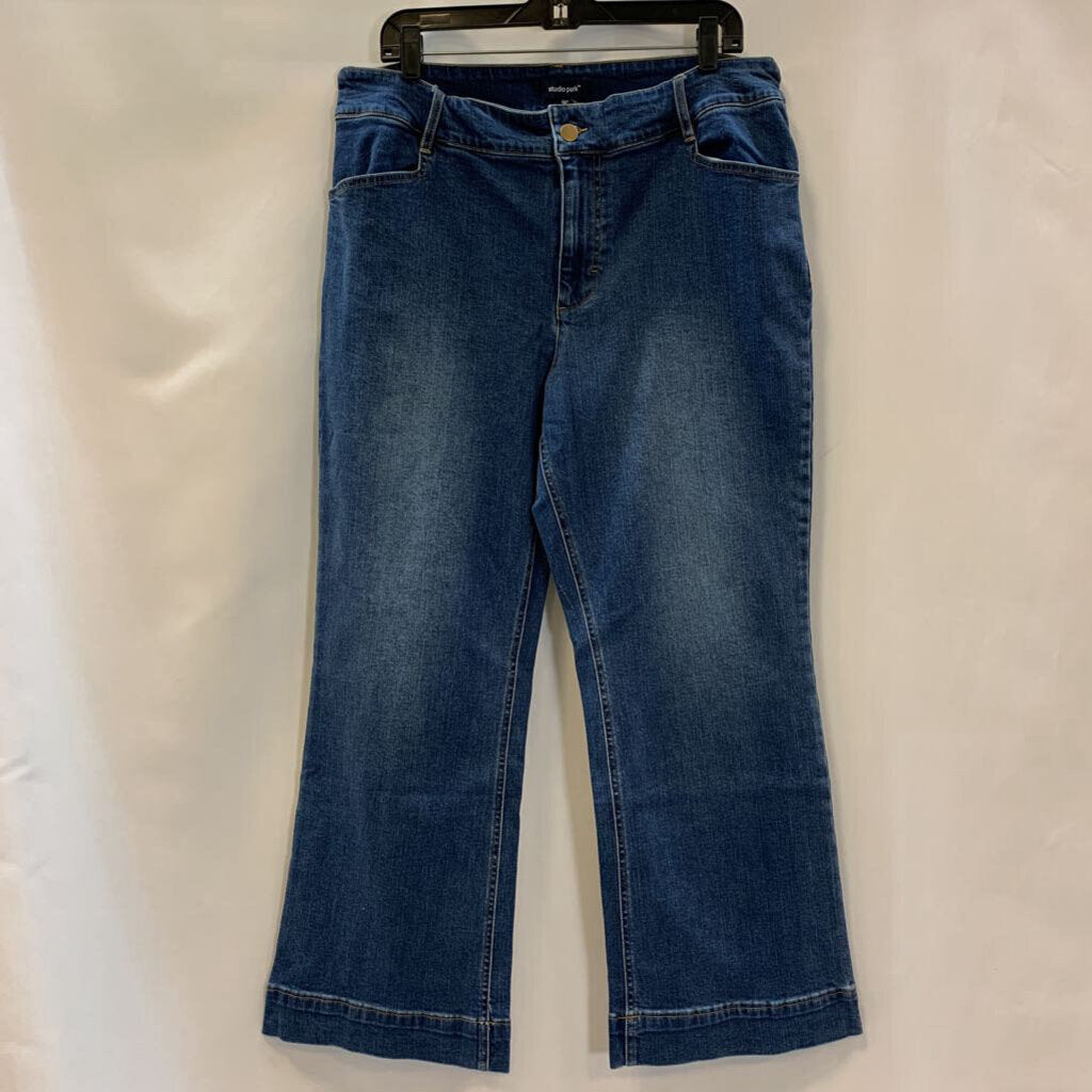 Pants: Denim Wide Hem Boot Cut Petite