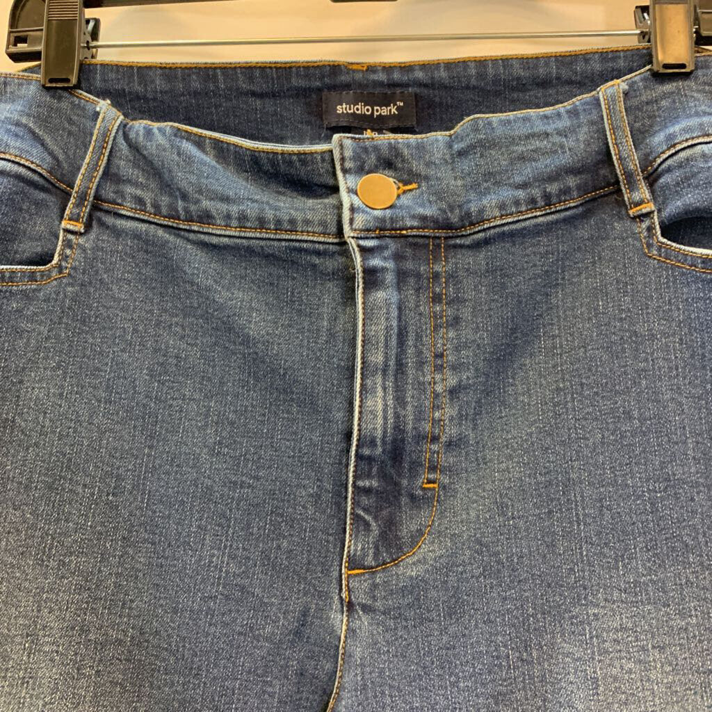 Pants: Denim Wide Hem Boot Cut Petite
