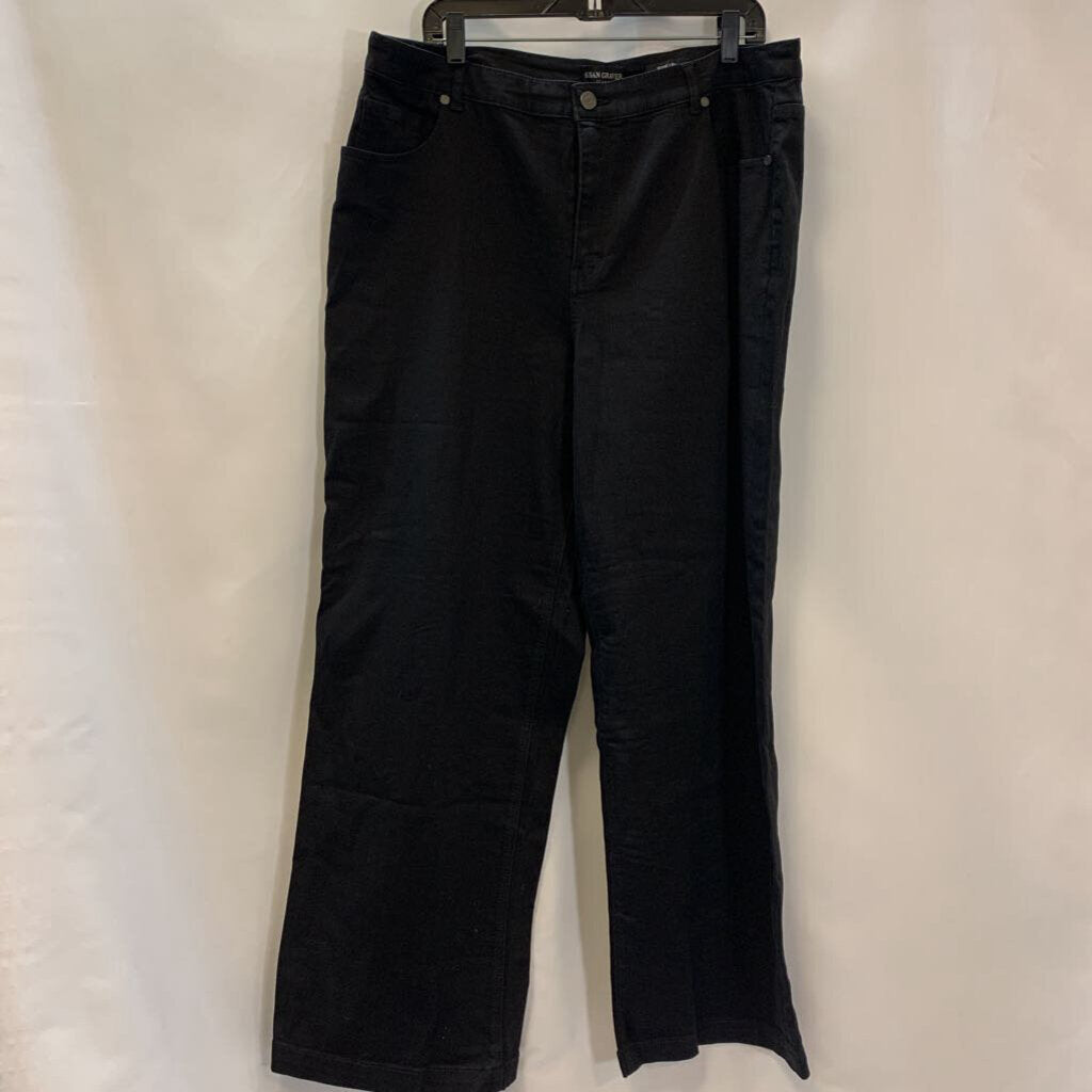 Pants: Denim Wide Leg Stretch