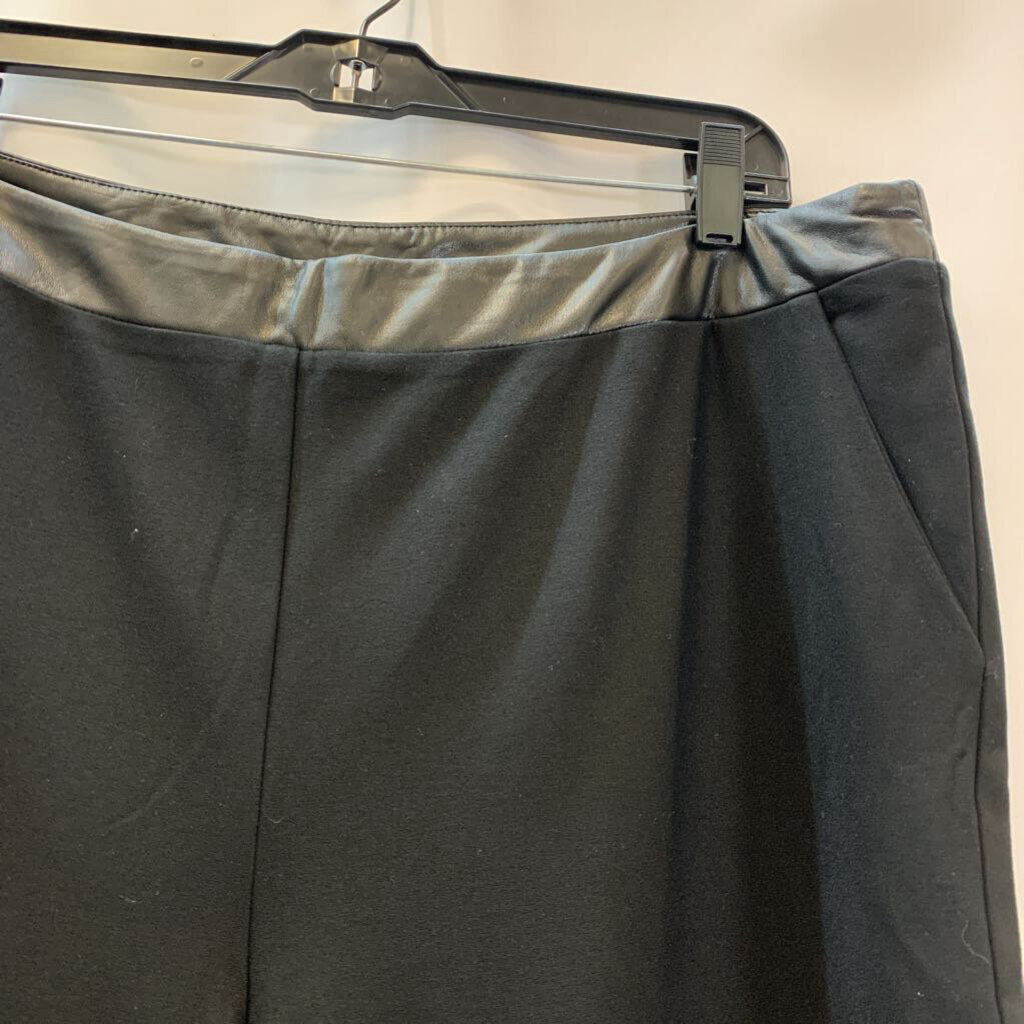 Pants: Petite Stretch Ponte Wide Pleather