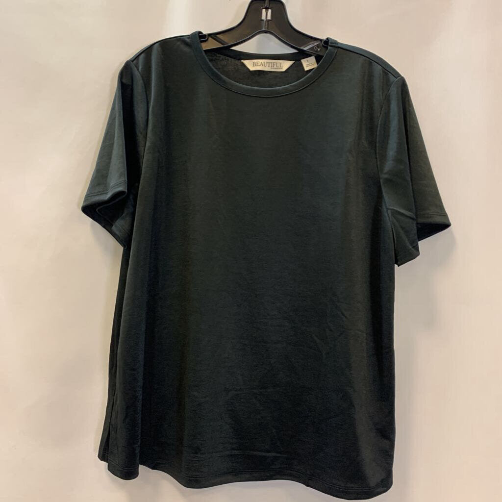 Shirt: Short Sleeve Satin Knit