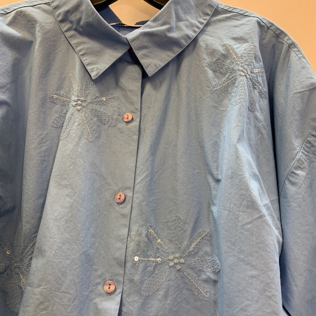 Shirt: Embellished Cotton Sequin
