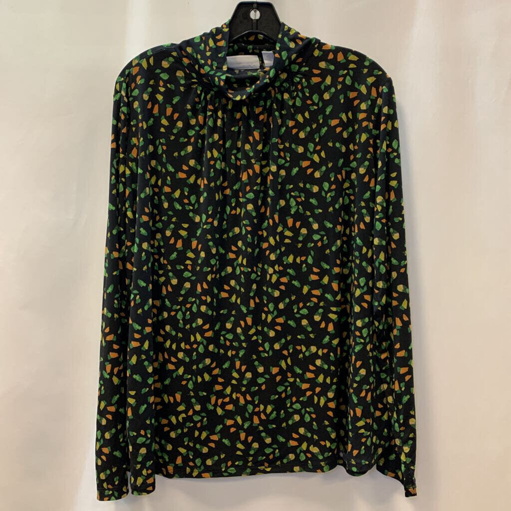 Shirt: Speckled Liquid Knit Mock-Neck