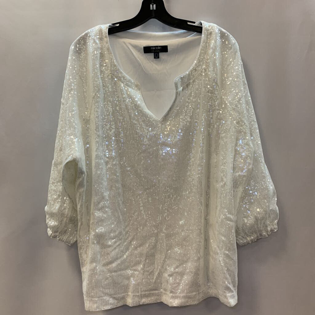 Shirt: Sequin 3/4 Balloon Sleeve