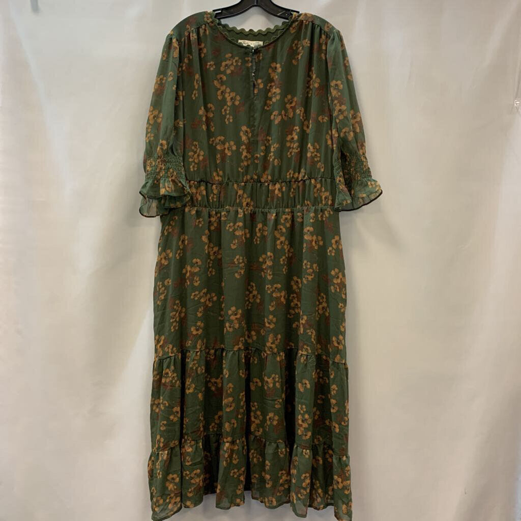 Dress: Printed Tiered Puff Sleeve