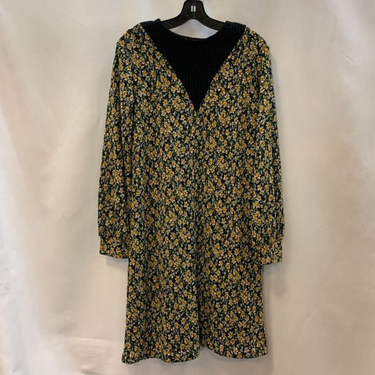 Dress: Floral Long Sleeve Knit Collar