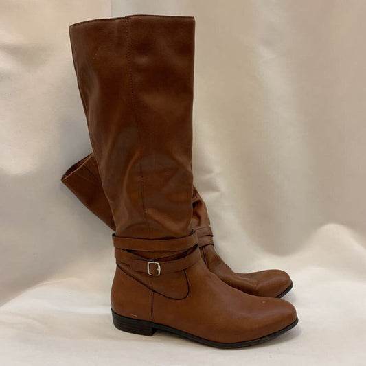 Boots: Faux Leather Buckle Zip Side