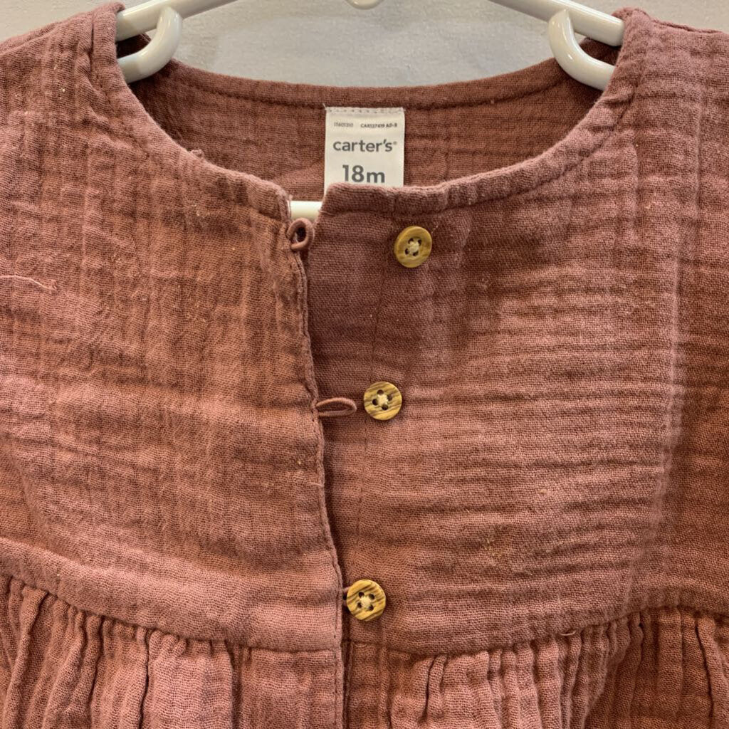 Onesie: Short Sleeve Half Button Linen