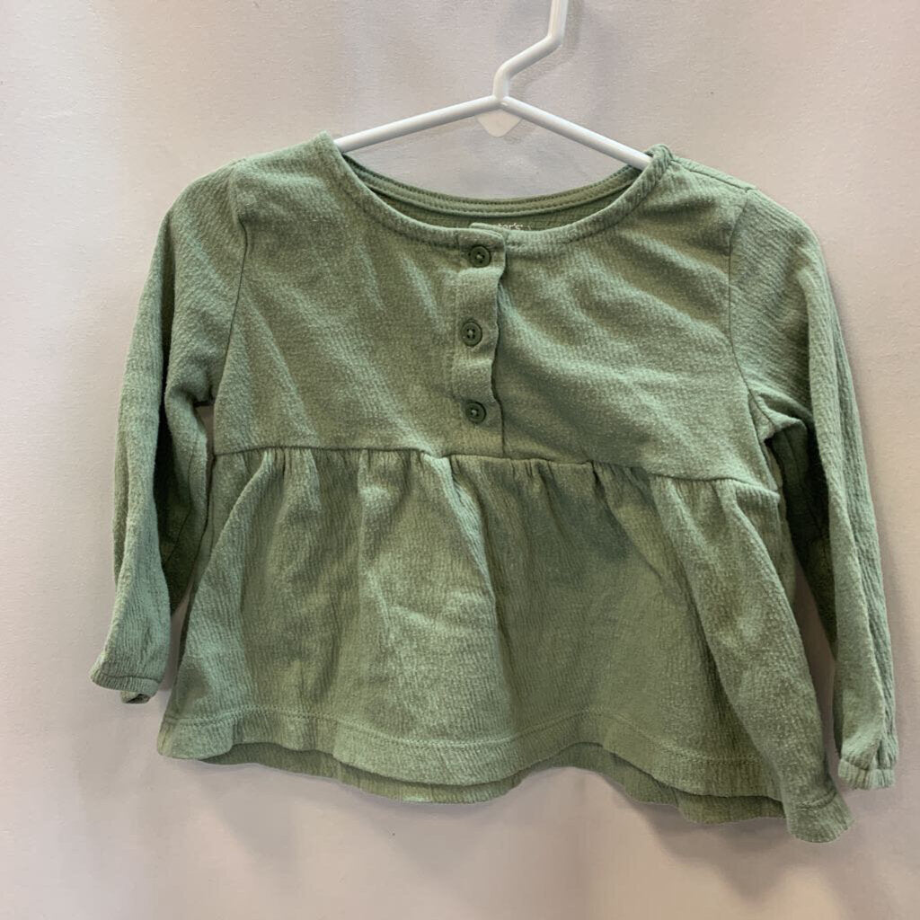 Shirt: Long Sleeve Half Button Boho