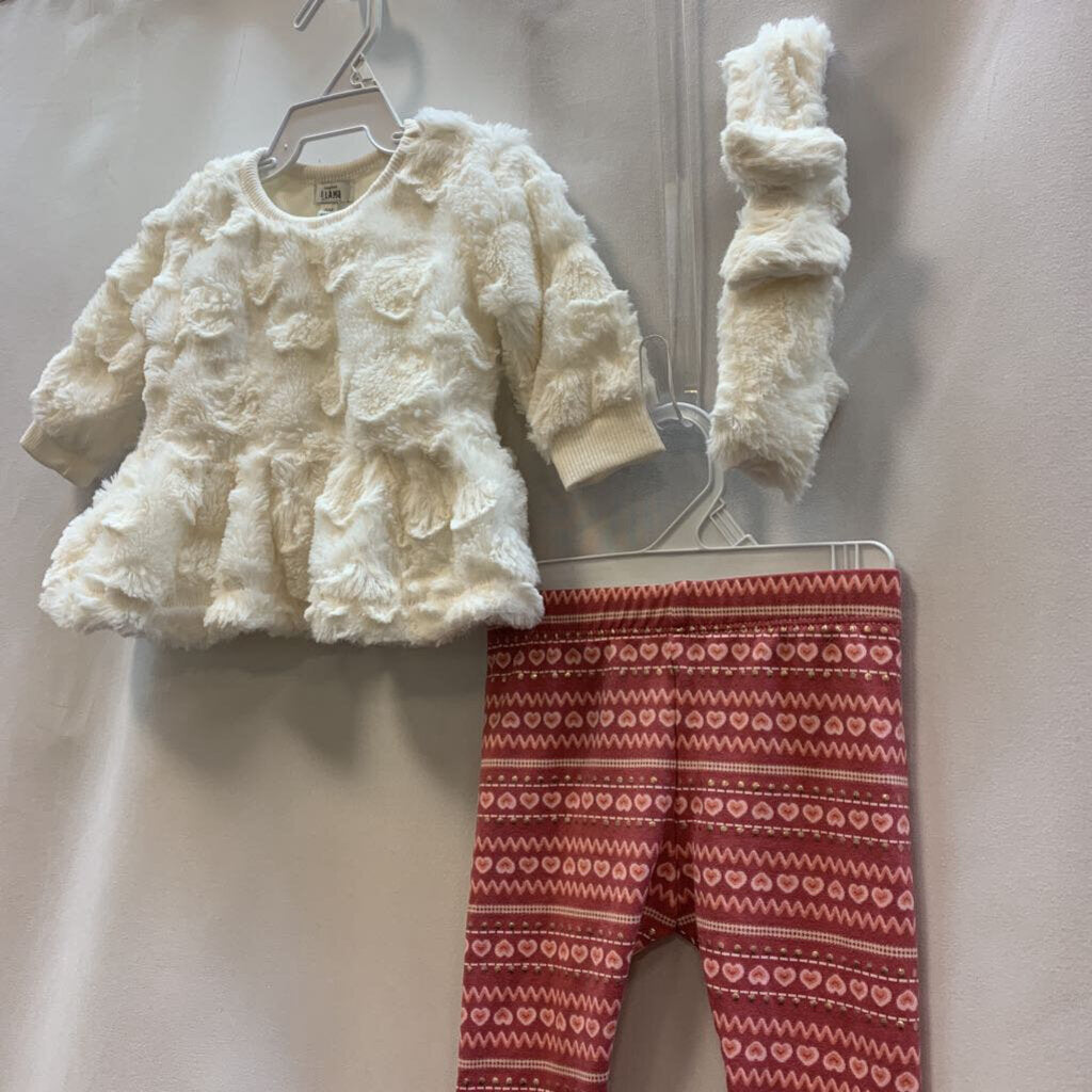 3pc Set Long Sleeve Top, Headband, Pants