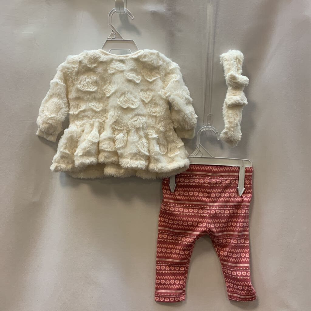 3pc Set Long Sleeve Top, Headband, Pants