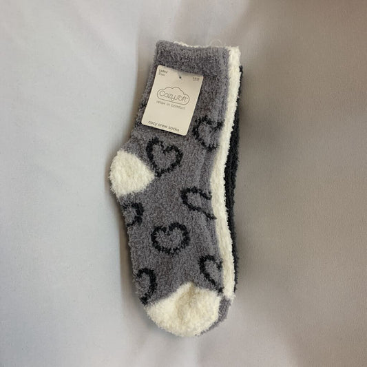 3 Pair Heart Fuzzy calf Socks
