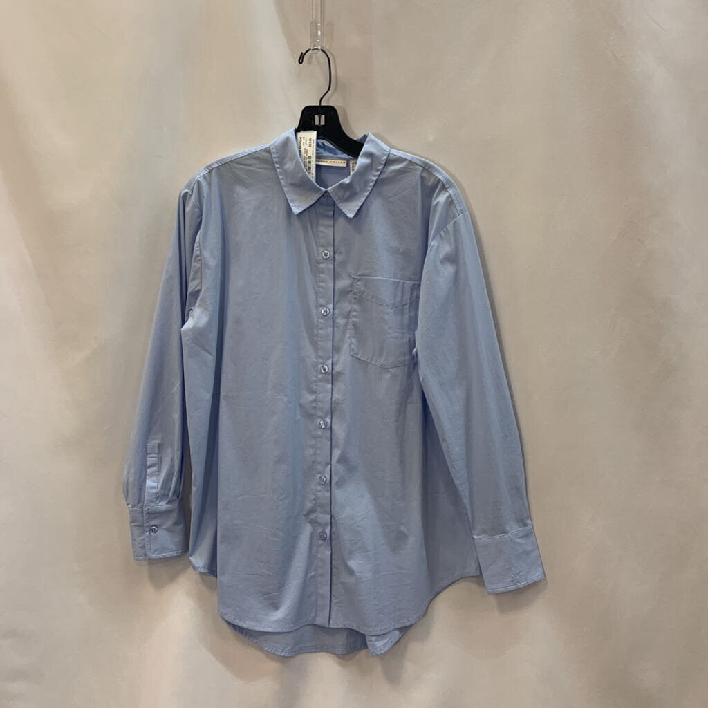 Shirt: Woven Poplin Button Hi-Low
