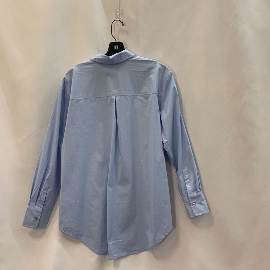 Shirt: Woven Poplin Button Hi-Low