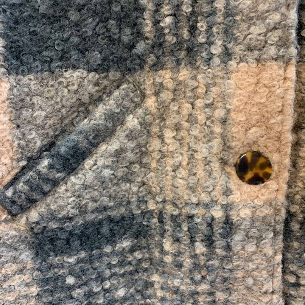 Jacket: Plaid Curly Sherpa Shawl