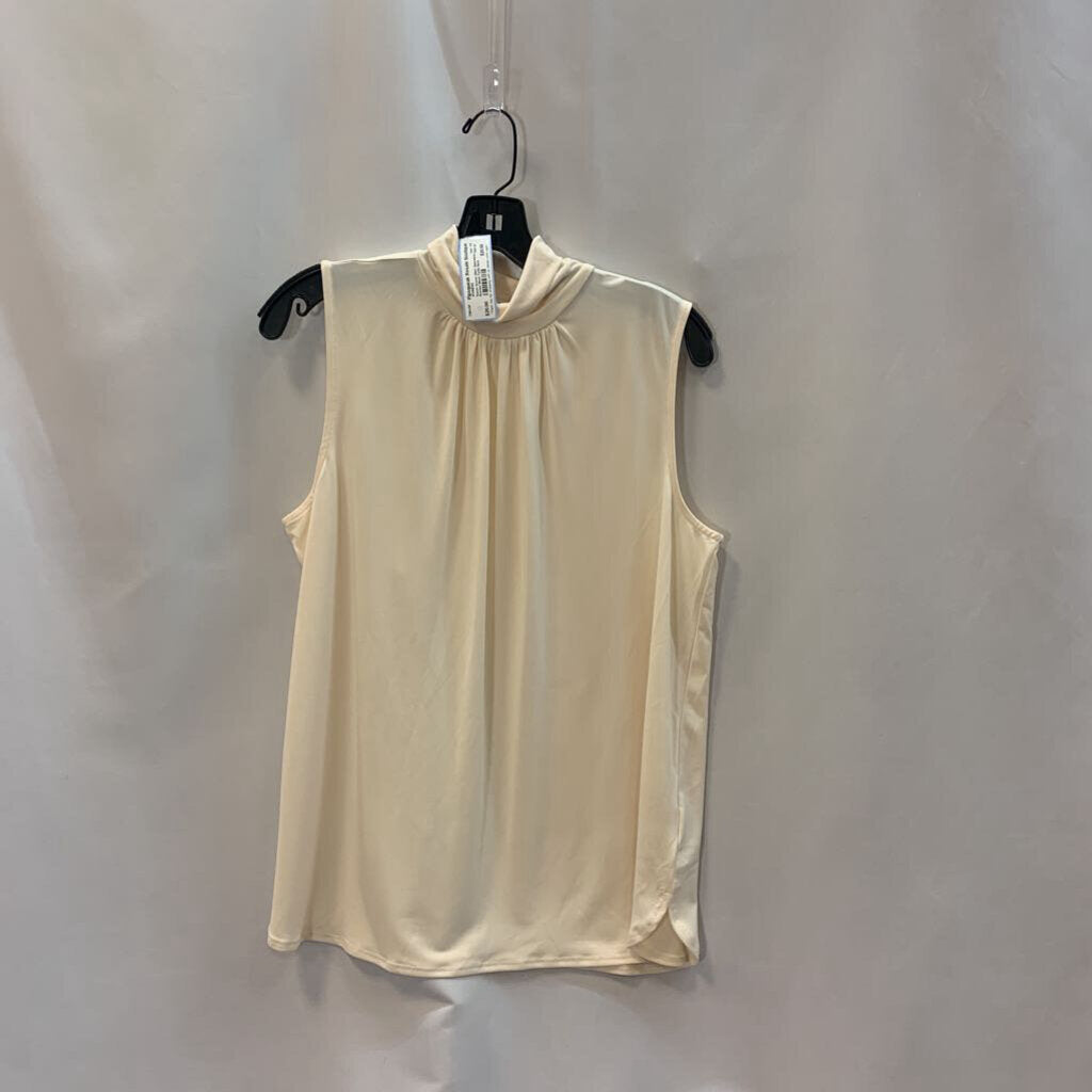Shirt: Sleeveless Ruched Mock-Turtle Neck