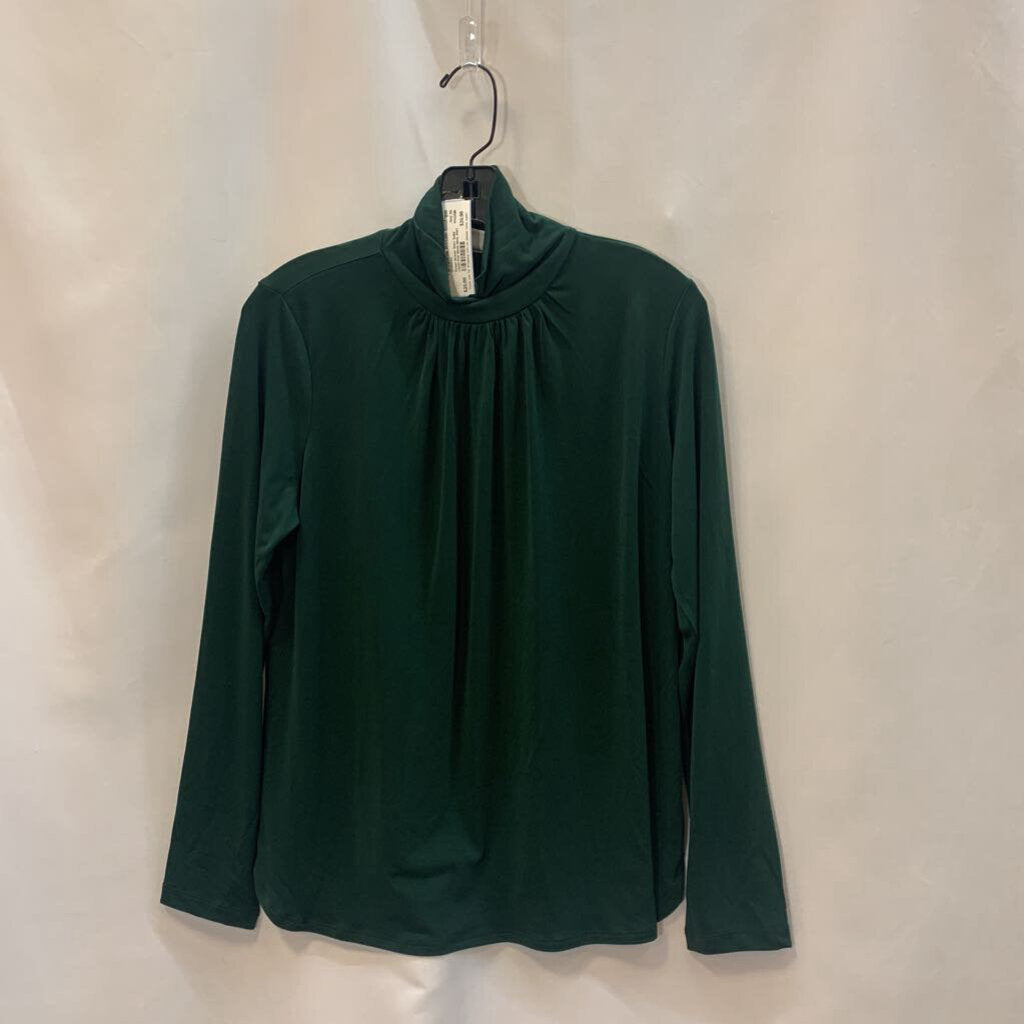 Shirt: Solid Liquid Knit Mock-Neck Shirt