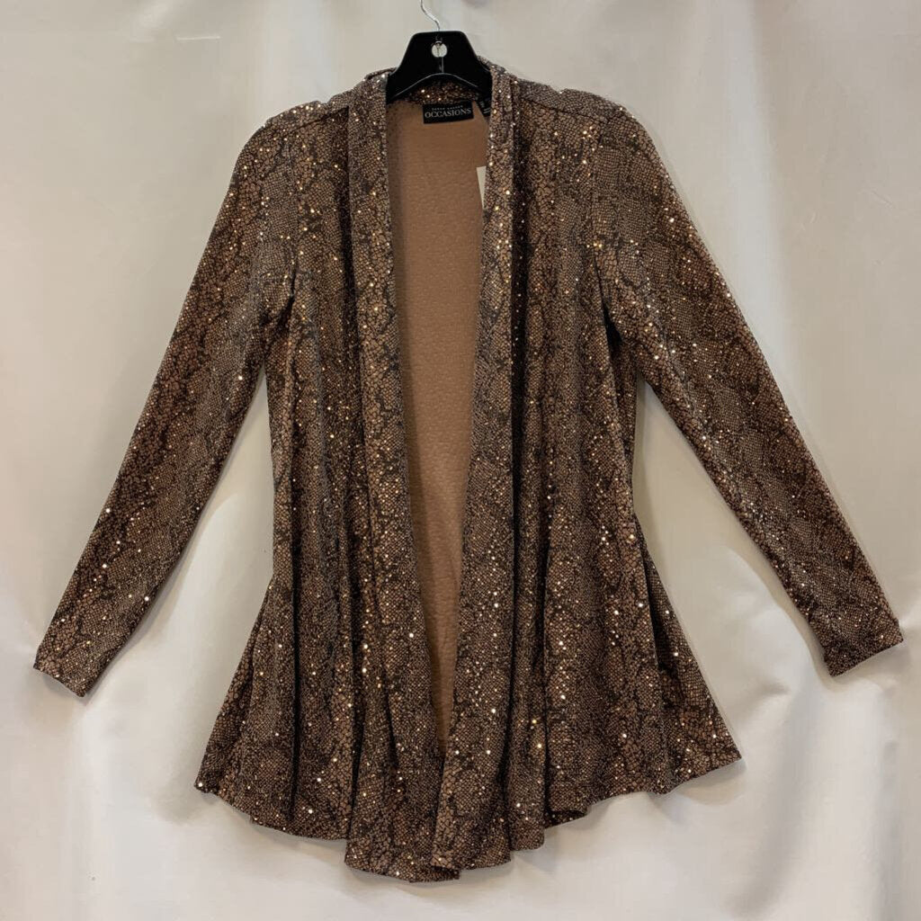 Cardigan: Metallic Knit Foil Snake Fabric