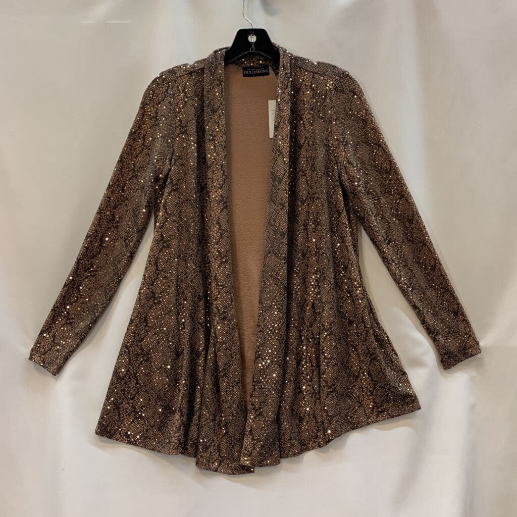Cardigan: Metallic Knit Foil Snake Fabric
