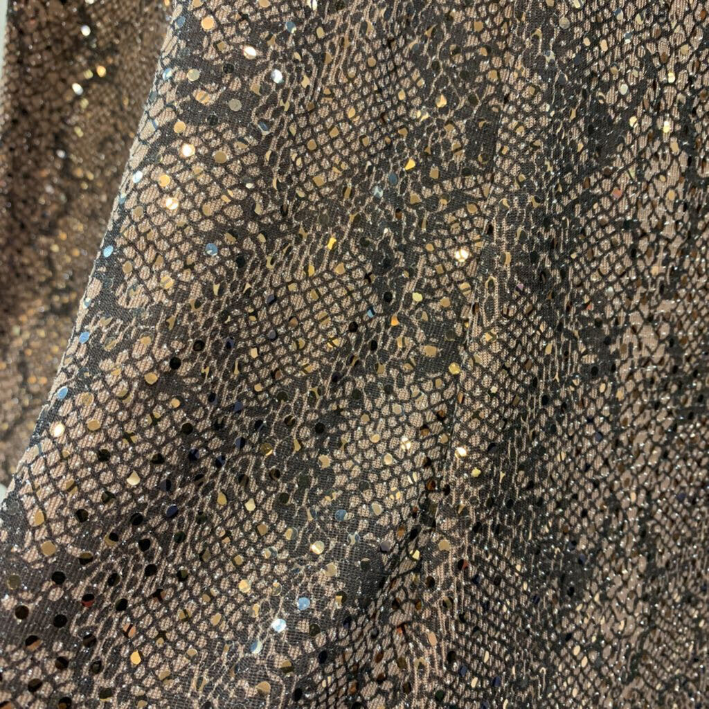 Cardigan: Metallic Knit Foil Snake Fabric