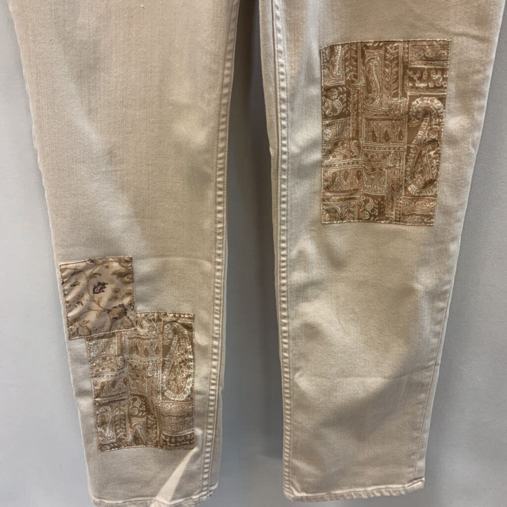 Pants: Patchwork Straight Leg Jeans