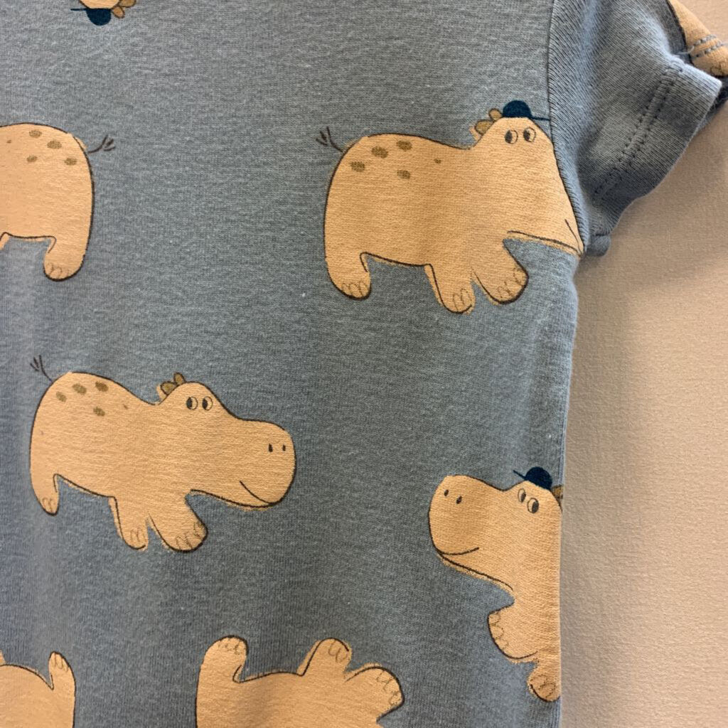 Romper: Hippo Short Sleeve