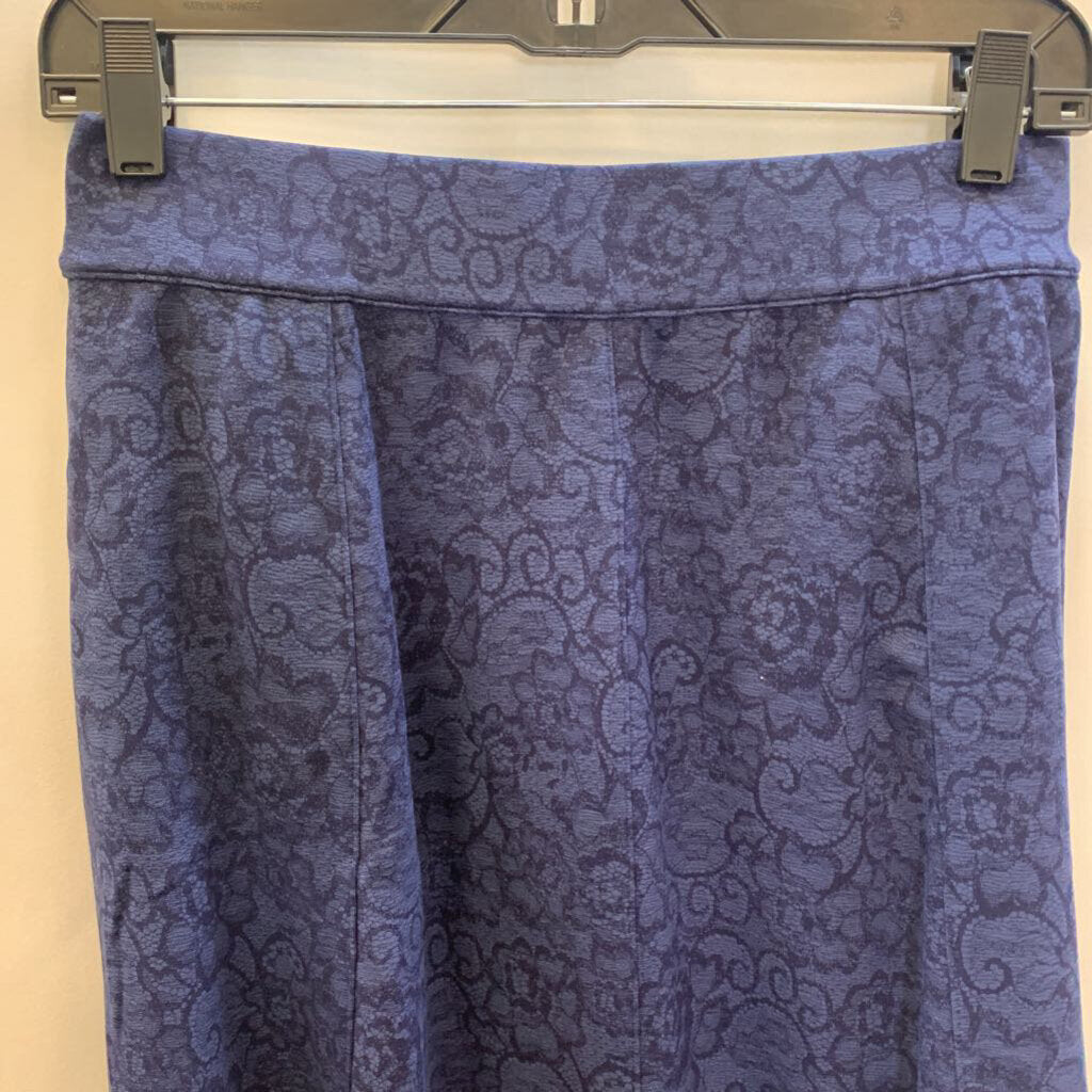 Skirt: Silky Ponte Midi A-Line with Pattern